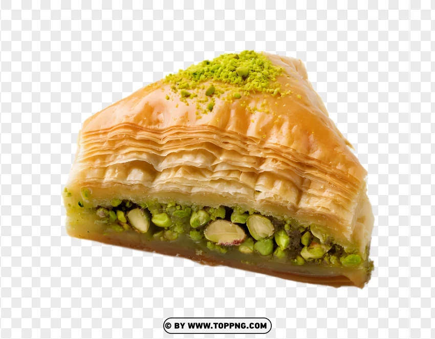 Baklava Squares Drizzled With Syrup And Topped With Pistachios Photo PNG Transparent Background