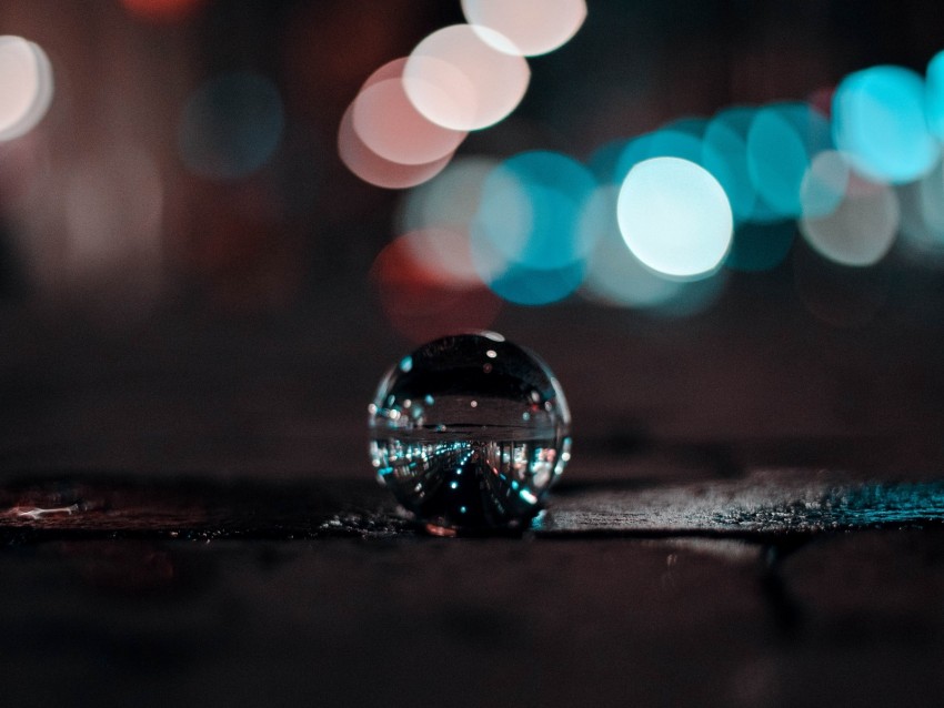 Ball Glass Glare Bokeh Reflection Macro Closeup Background