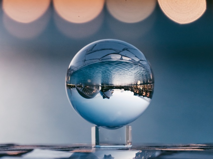 Ball Glass Reflection Sphere Blur Bokeh Background