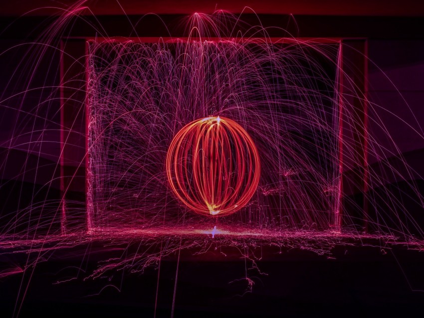 ball, long exposure, circle, lines, brilliance, sparks