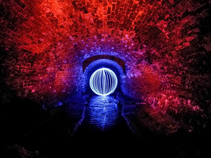 Ball Tunnel Lights Walls Background