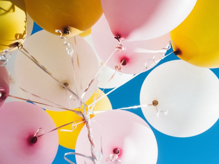 balloons, sky, flight, colorful