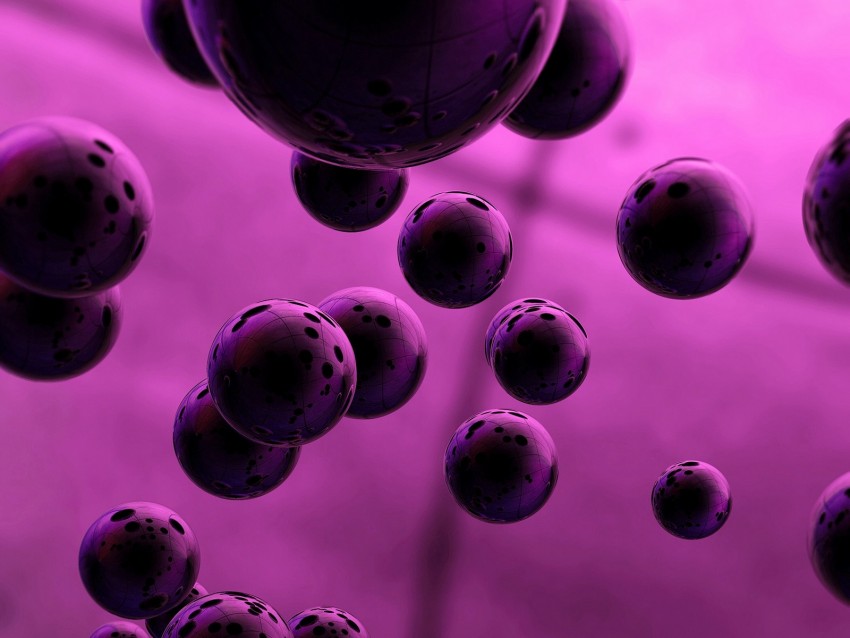 Balls Spheres 3d Purple Round Background