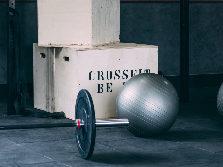 Barbell Ball Boxes Gym Sport Background