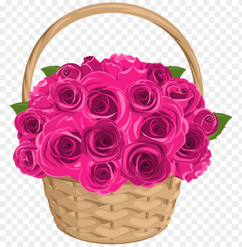 basket with roses