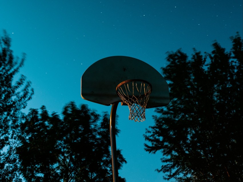 basketball hoop, basketball, hoop, starry sky, dark