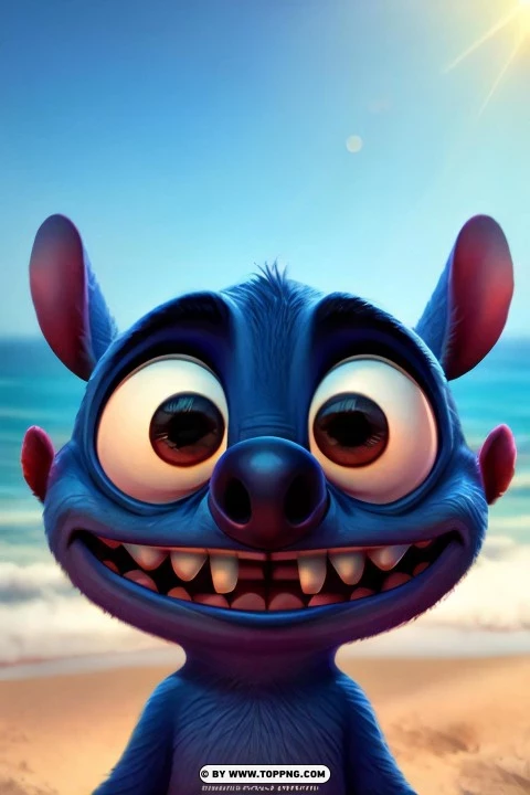 Beach Day Stitch Catching Some Rays Hd Wallpaper PNG Transparent Background