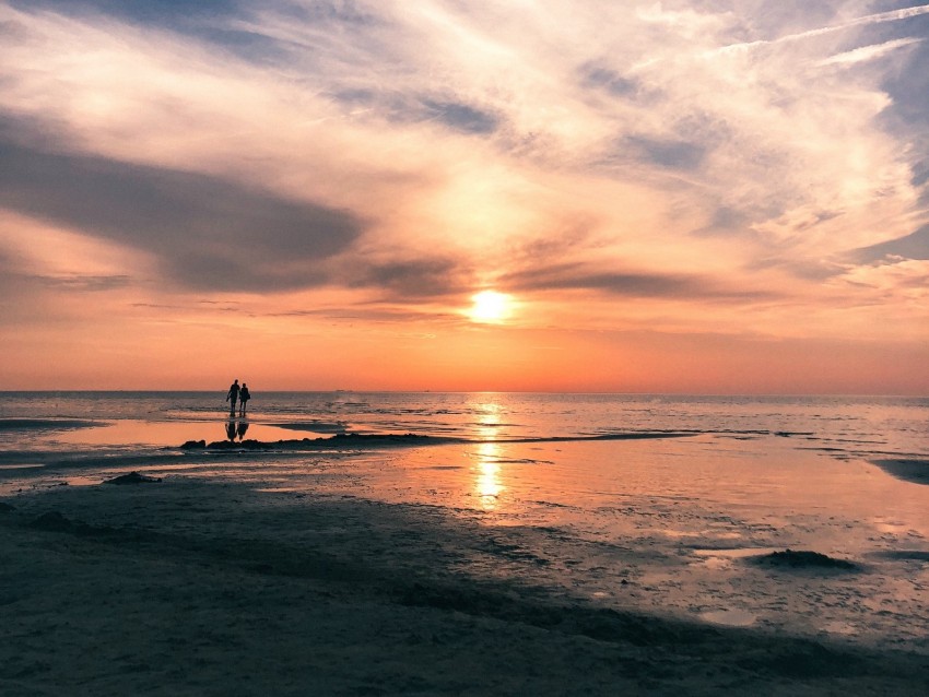 beach, sea, sun, sunset, water, sand