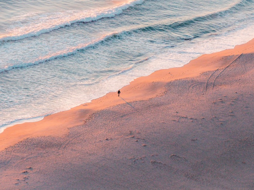 beach, silhouette, aerial view, sea, coast