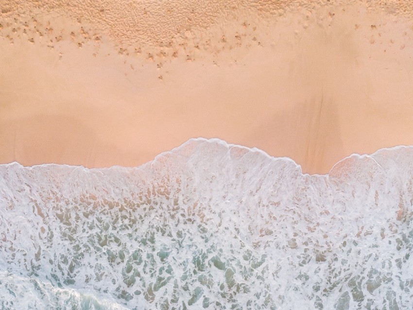 Beach Wave Aerial View Sea Sand Surf Background