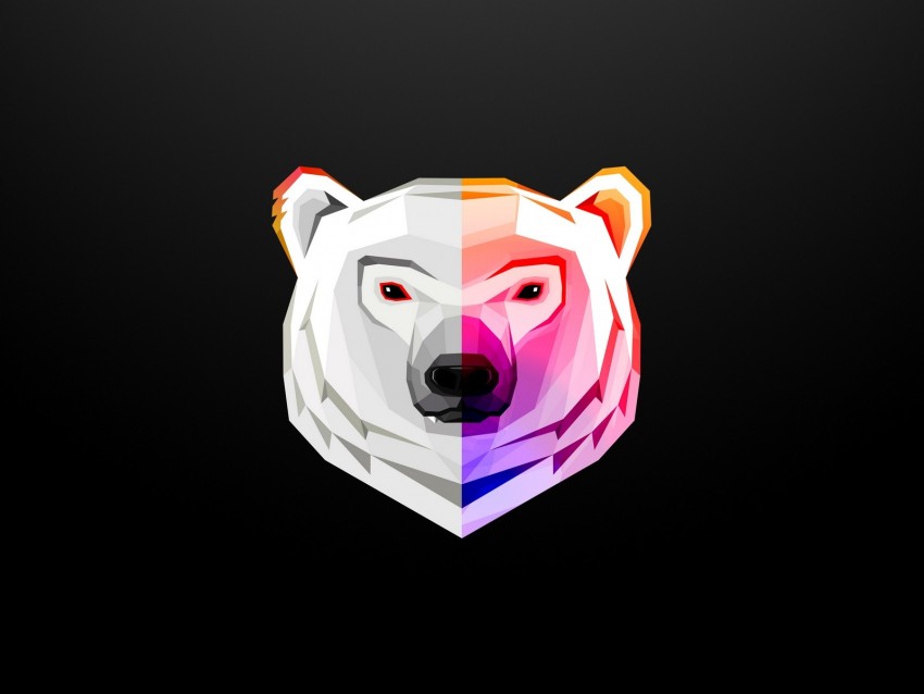 Bear Head Polygon Geometric Minimalism Background