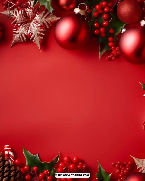 Beautiful Red Christmas Banner PNG Transparent Background