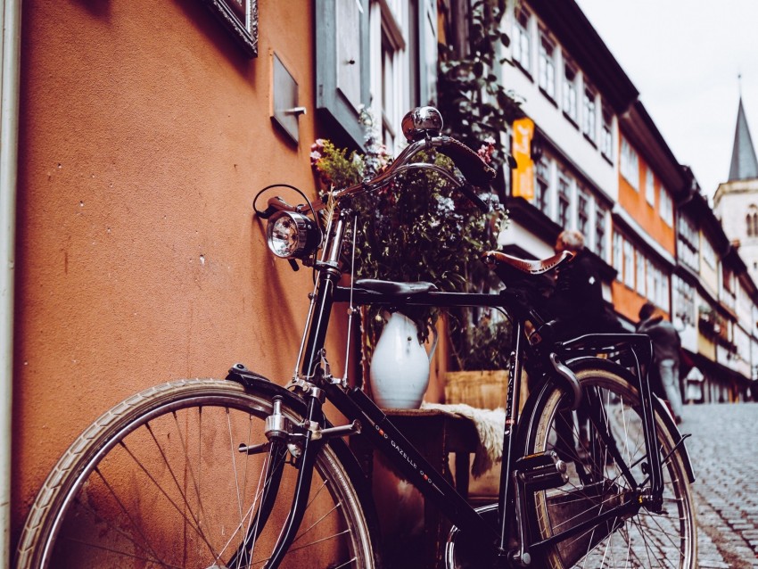 Bicycle Retro Vintage Building City Background