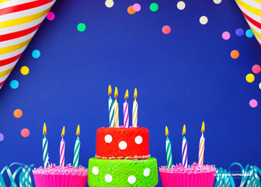 Birthday Cake Slice On Blue Picture PNG Transparent Background