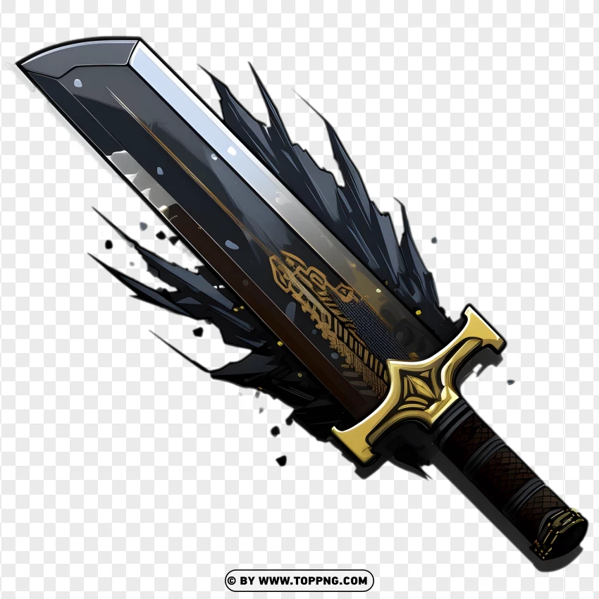 Dark Buster Sword With Jagged Edges PNG Transparent Background