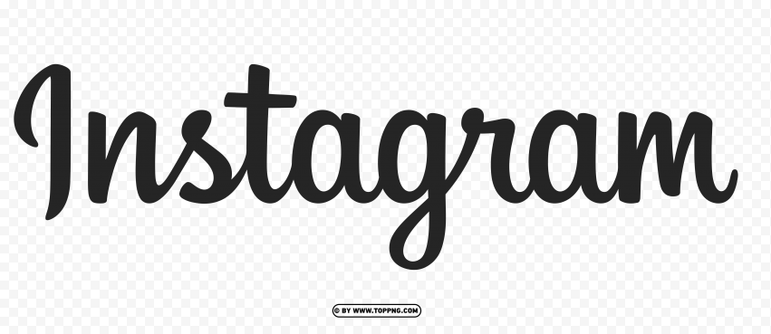 Black Instagram Logo Text PNG Transparent Background