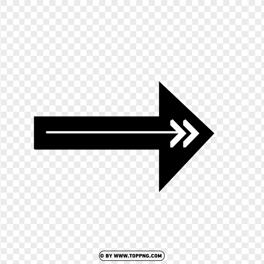 Black Right Arrow Symbol Free PNG Transparent Background