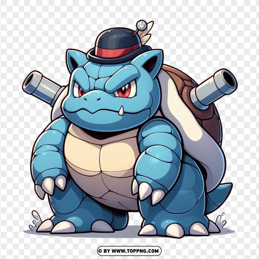 Blastoise Character From The Pokémon With Cannons PNG Transparent Background