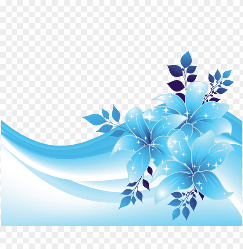 blue decoration with flowers