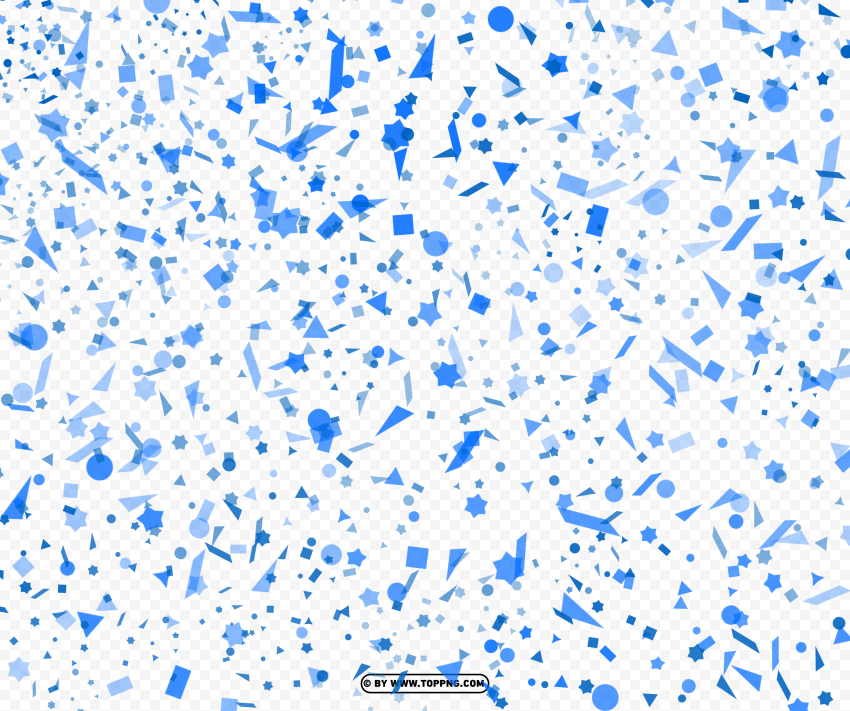 Blue Geometric Confetti Forms Red PNG Transparent Background