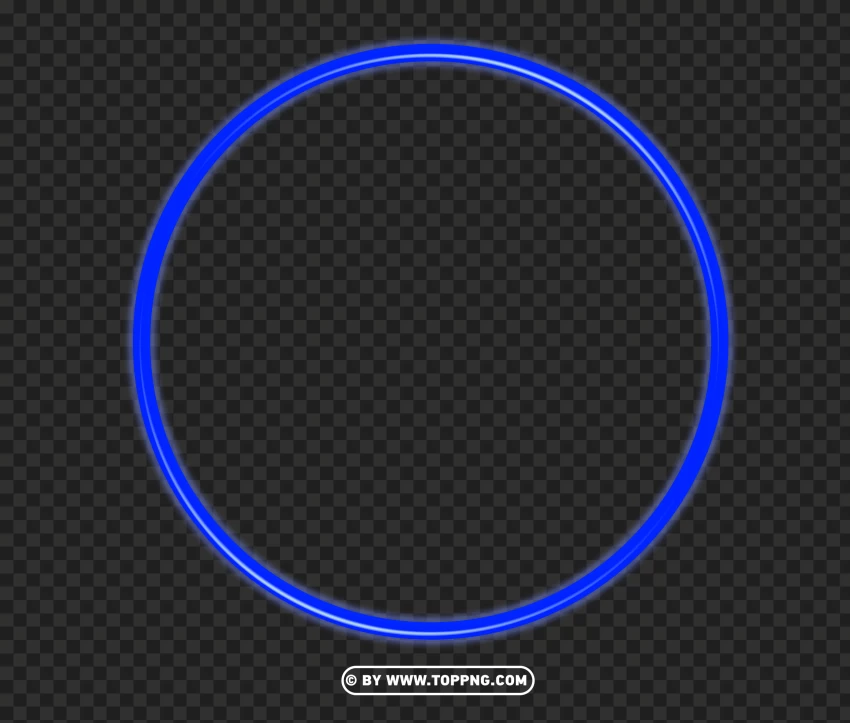 Blue Glowing Neon Lines Circle Free PNG Transparent Background