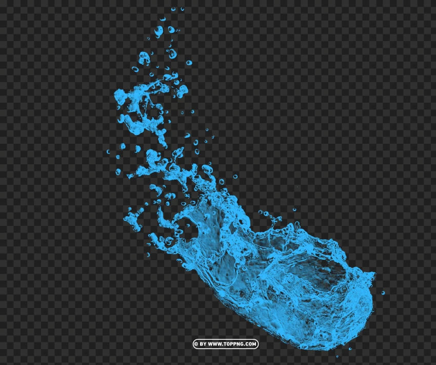 Blue Water Liquid Splash Hd Effect PNG Transparent Background