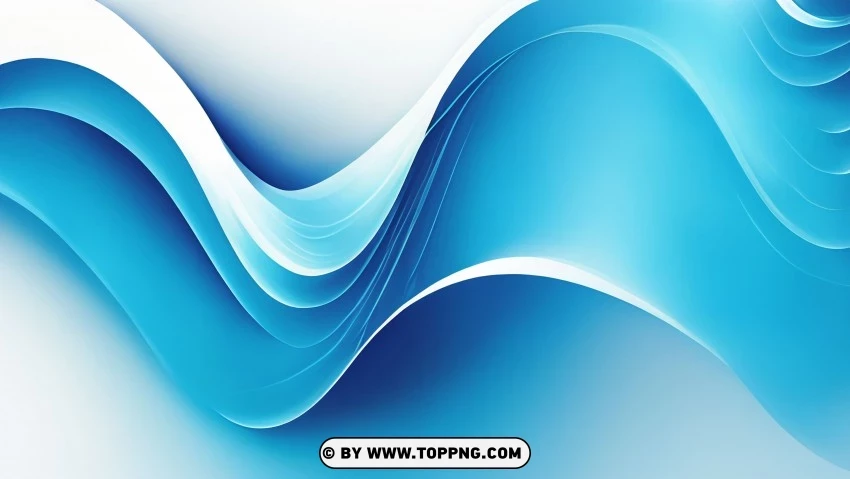 Blue Wave Abstract Design PNG Transparent Background