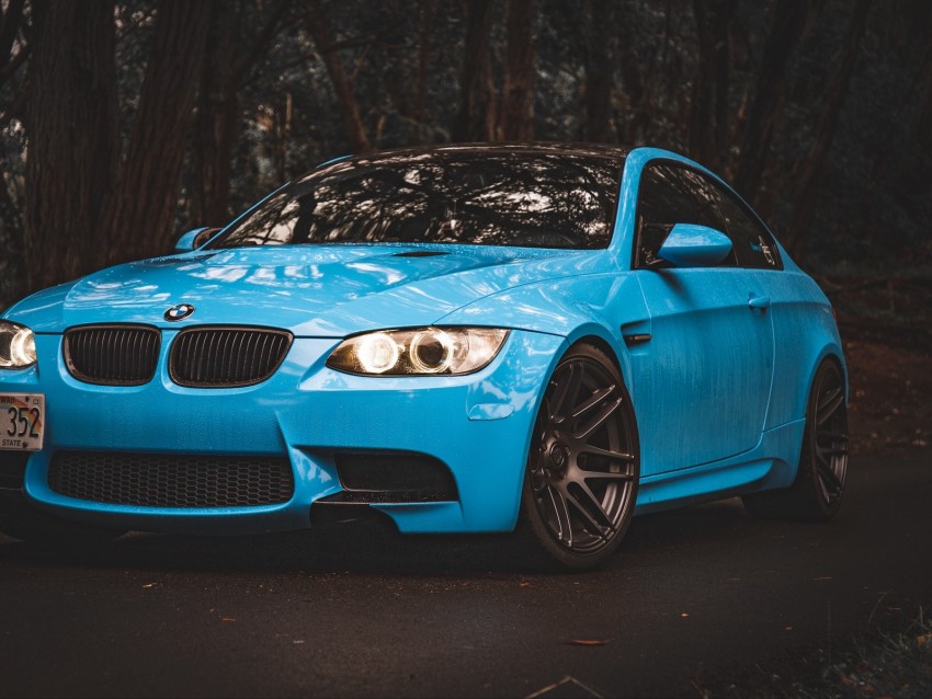 bmw 5, bmw, side view, blue