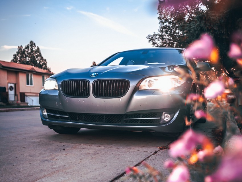 Bmw 535 Bmw Car Gray Front View Background