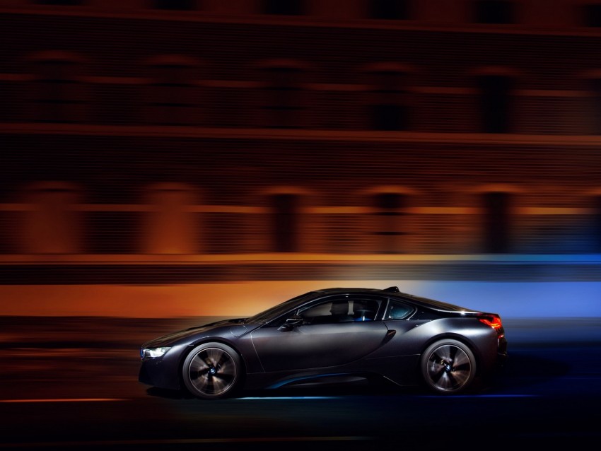 bmw i8, bmw, speed, movement, night