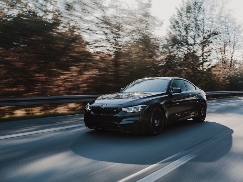 bmw m4, bmw, car, movement, speed, black, road