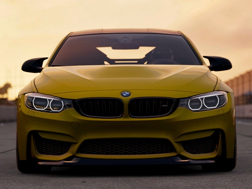 bmw m4 gts, bmw m4, bmw, front view, yellow, auto