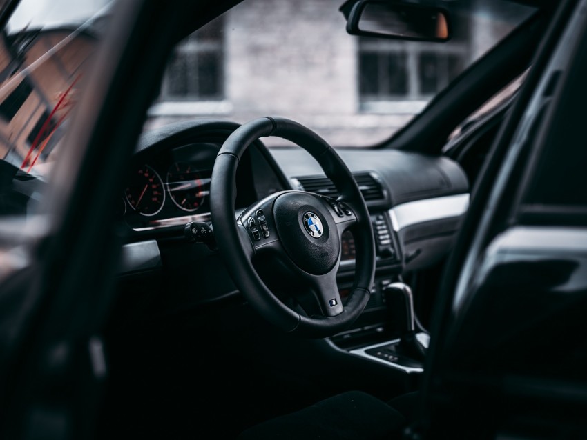 Bmw Steering Wheel Car Car Interior Background