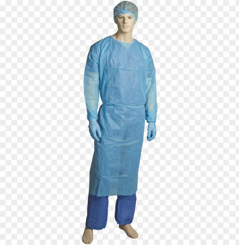 medical gown, personal protective equipment, healthcare attire, disposable clothing, blue surgical gown, infection control apparel, hospital uniform