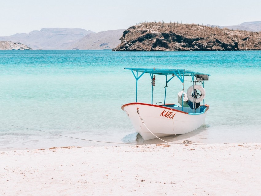 boat, sea, beach, water, sand, shore