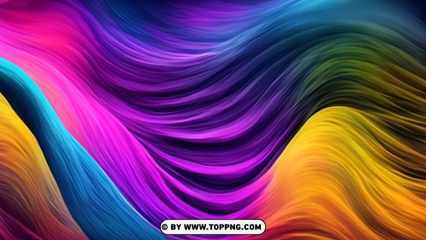 Bold And Bright Colorful Abstract Flowing Waves 4k Wallpaper PNG Transparent Background