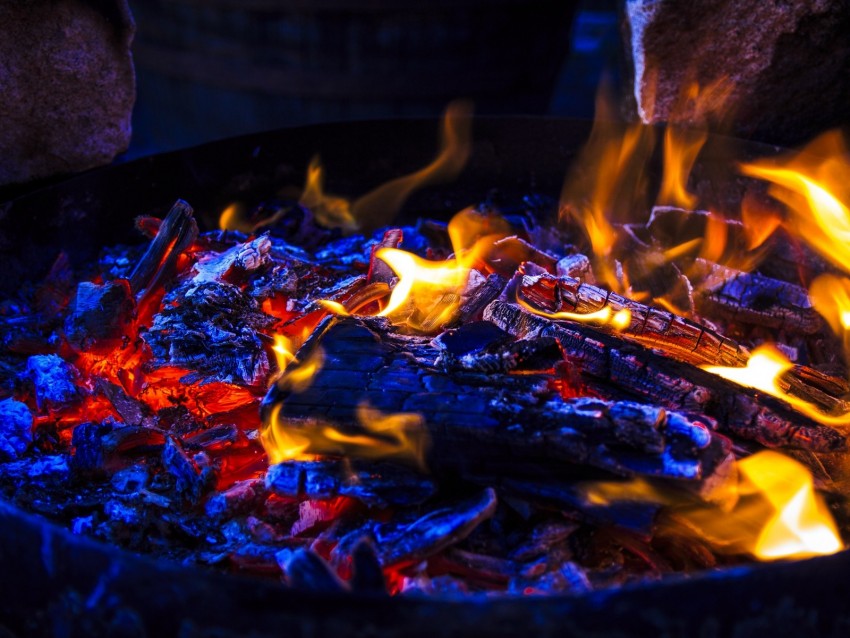 bonfire, fire, ash, firewood, embers