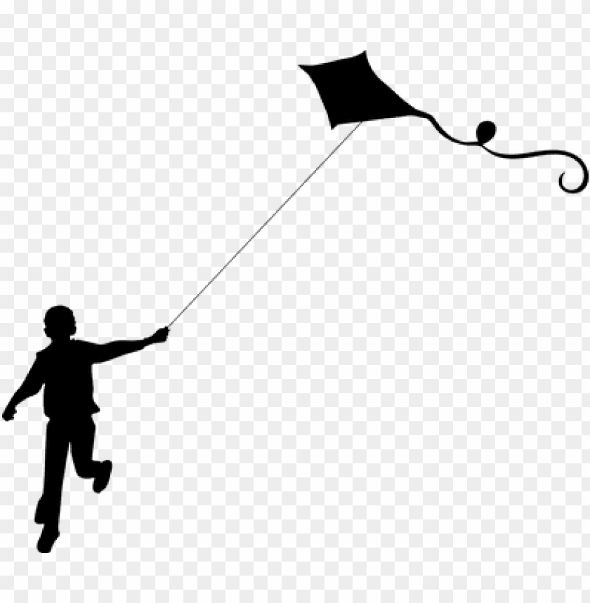 boy flying kite male playing silhouette bo - flying kite, kite