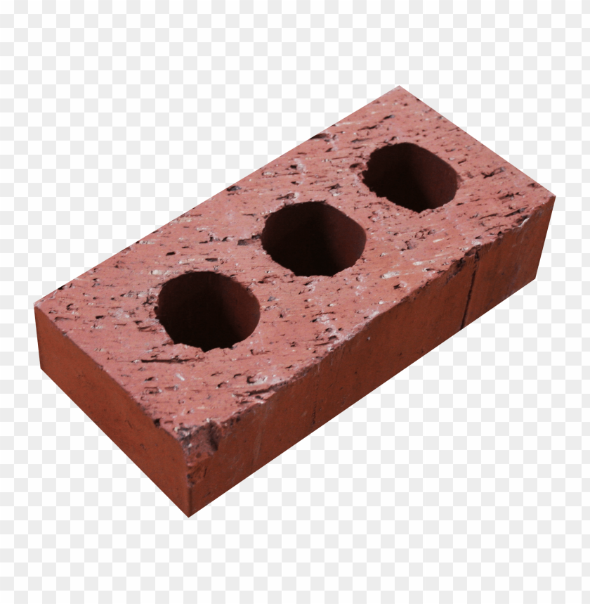 Red brick with holes PNG, construction, standard size