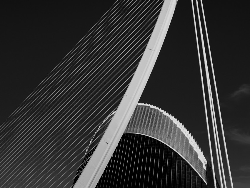 Bridge Architecture Design Bw Minimalism Background