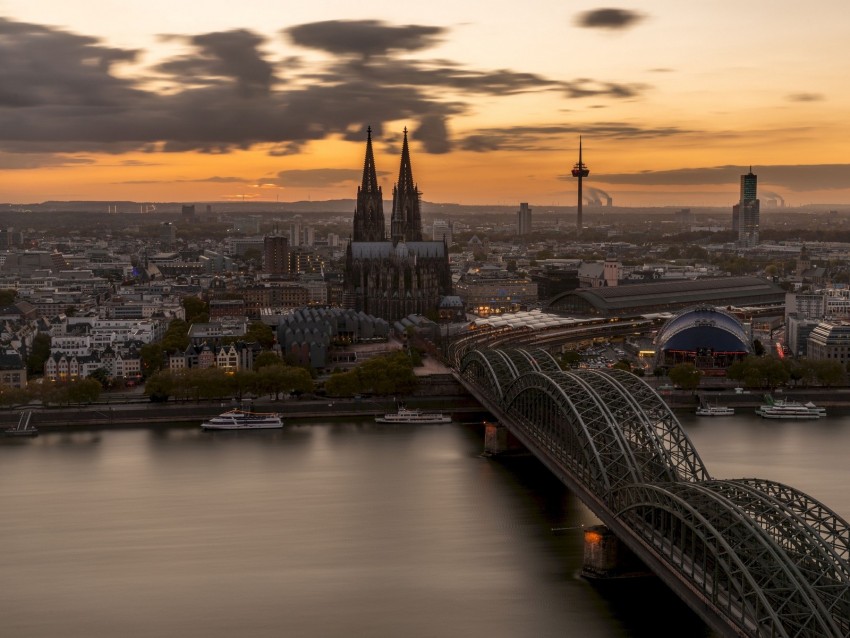 Bridge Architecture Gothic Cologne Germany Background