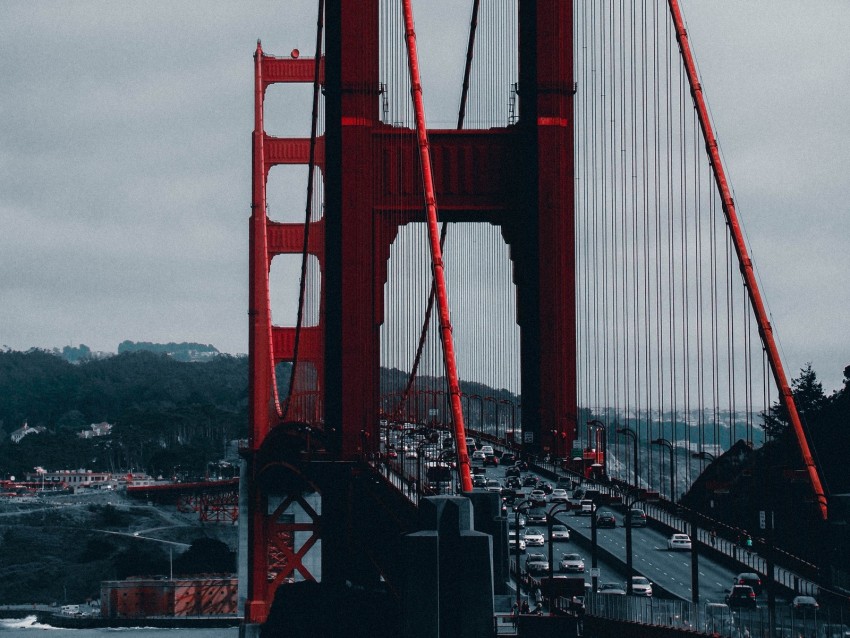 bridge, architecture, movement, fog, city