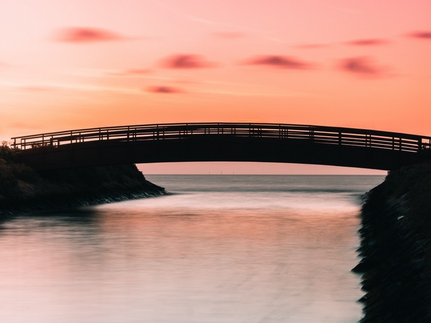 Bridge Bay Sunset Horizon Twilight Background