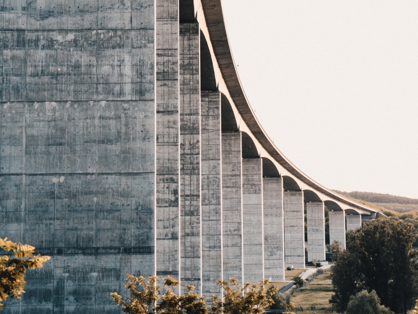 bridge, columns, architecture, construction