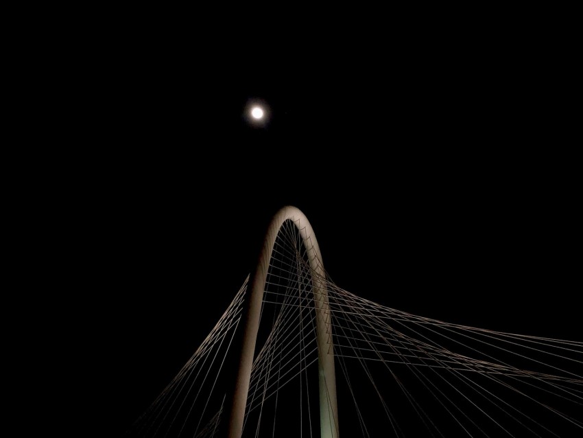 Bridge Construction Moon Darkness Architecture Background