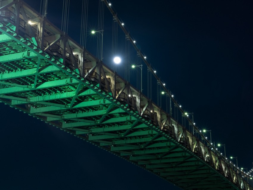 bridge, lighting, construction, metal, architecture