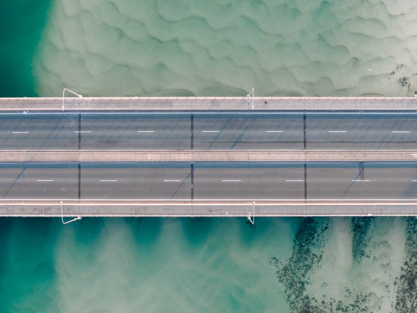 bridge, river, aerial view, road, water