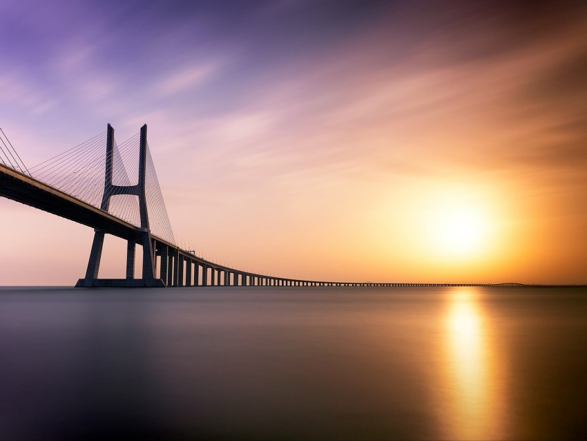 bridge, river, lisbon, portugal, minimalism, architecture