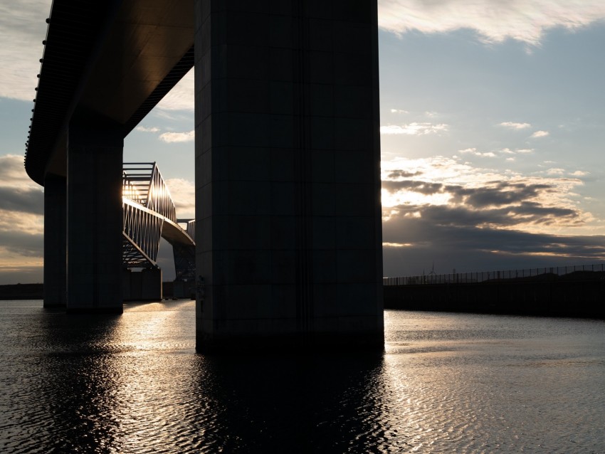 Bridge River Supports Construction Architecture Background