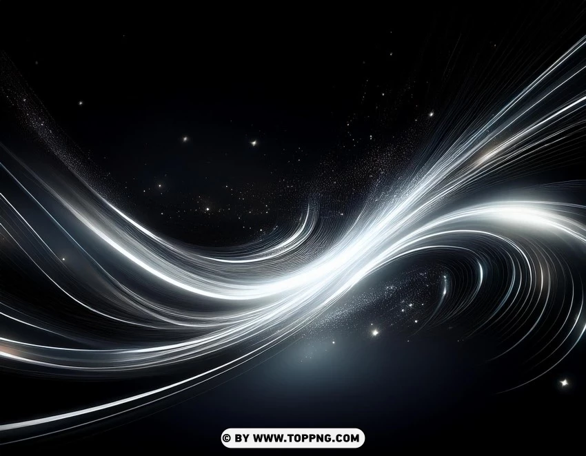 Bright White Flow Light Effect with Twinkling Stars Background